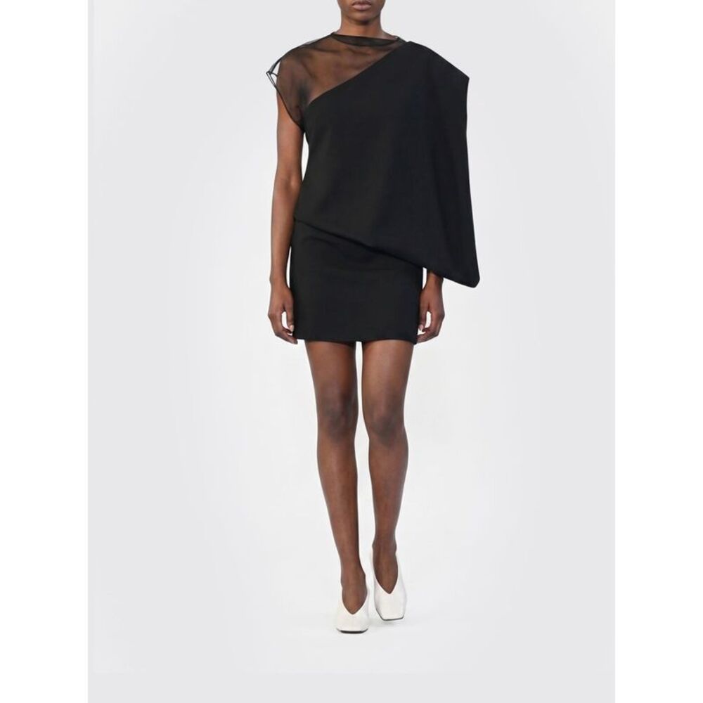 Sportmax Women Sportmax One-Shoulder Asymmetric Wool Sheath Mini Dress